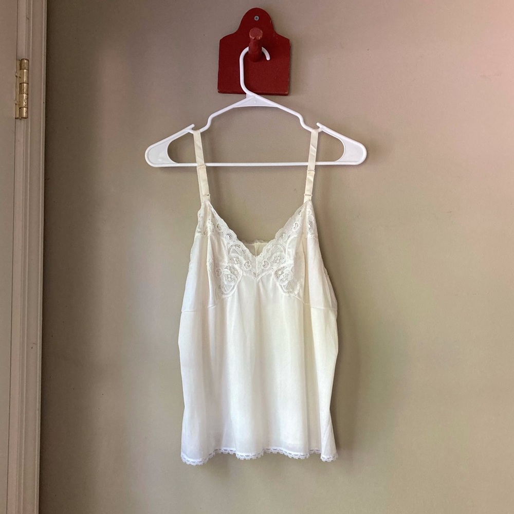 Vintage White Lace Detail Camisole S-M